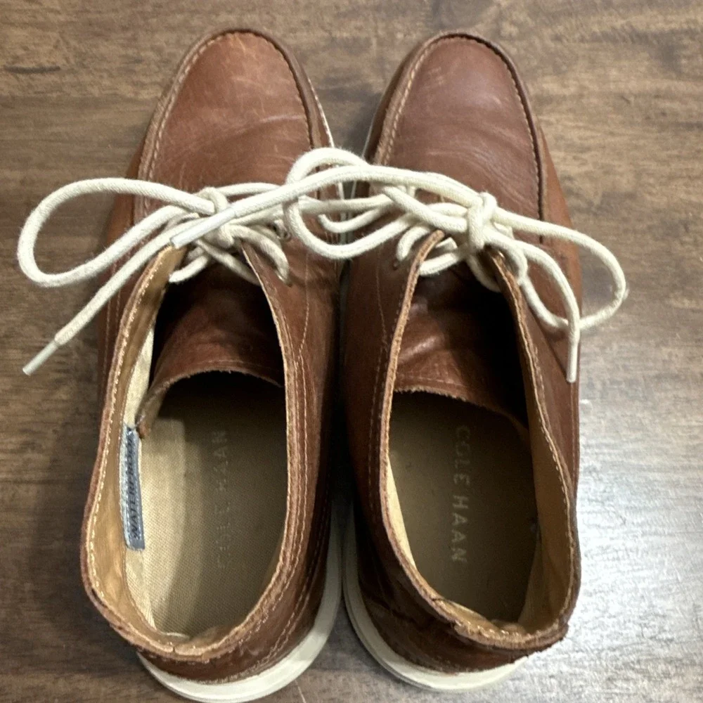 Cole Haan Lunargrand Chukka Boots Men's 7 Chestnut Leather Lace-Up Ankle Boot 7M
